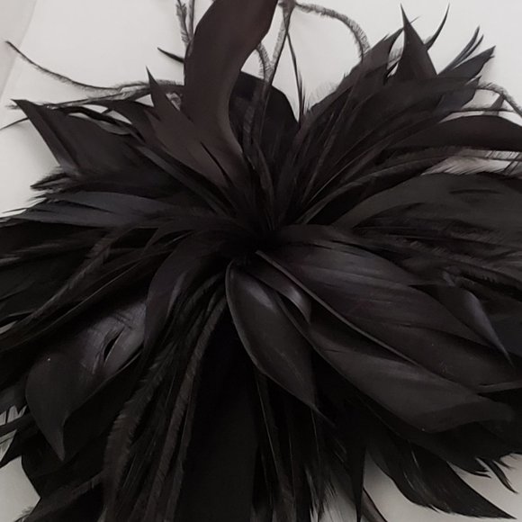 Accessories /  Hair Clip Jewelry - Black Feather Goth Morning Bridal Wedding Hair Clip Head wear Accessorie…